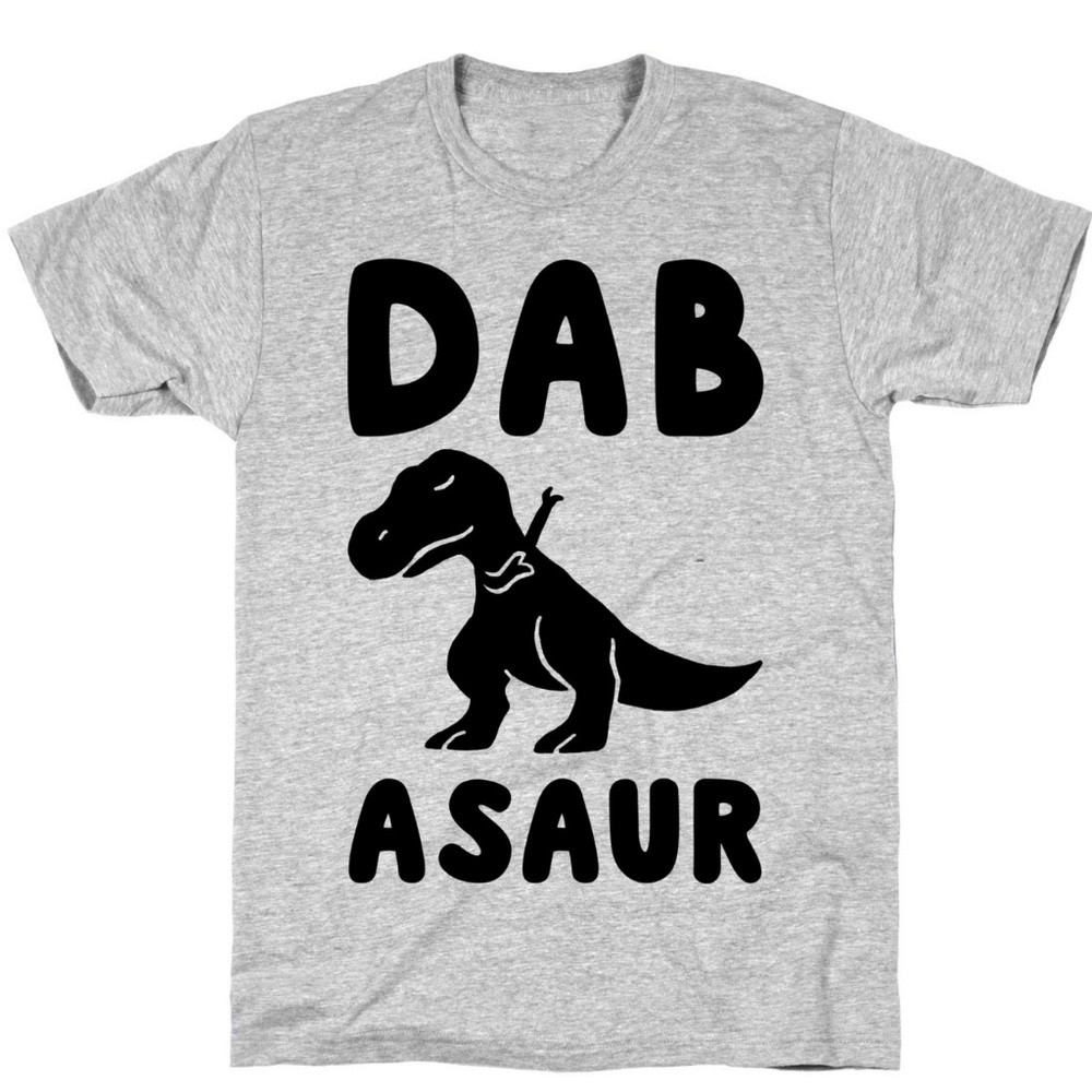 Dabbing Dinosaur Athletic Gray Unisex Cotton Tee